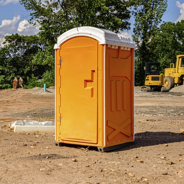 how often are the portable restrooms cleaned and serviced during a rental period in Healy